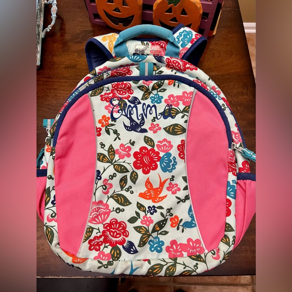 Garnet Hill backpack monogrammed EMMA